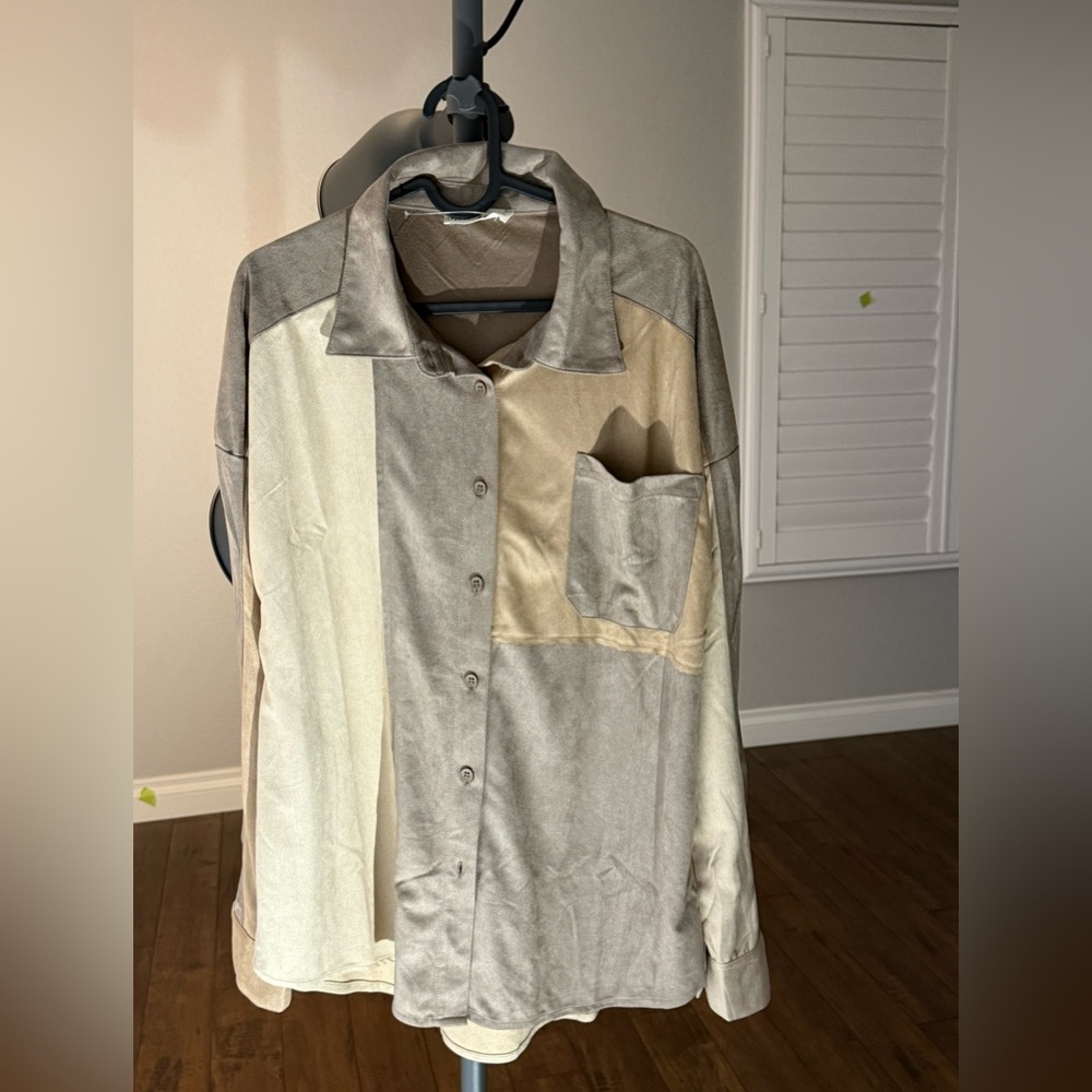 Colorblock Button-Up Shirt
